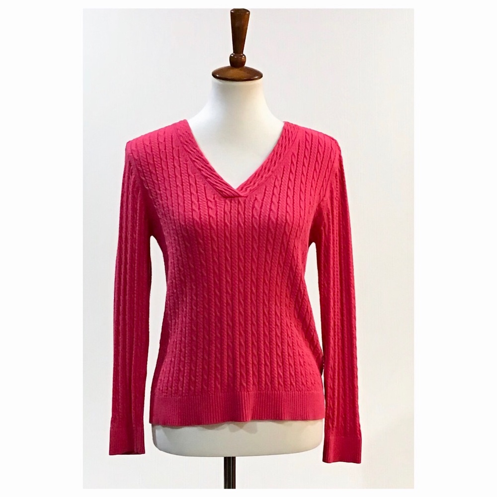 Talbots Petite Lightweight Cable Knit Sweater
